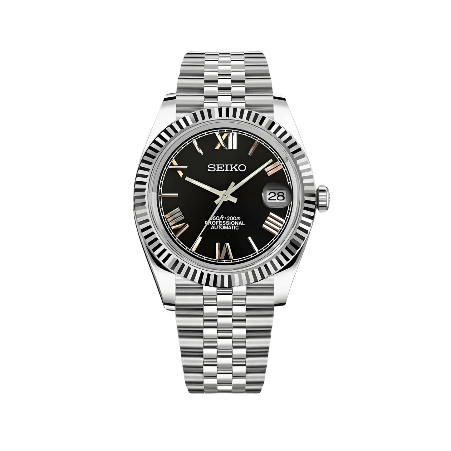 Just'Time Roman Dial Black